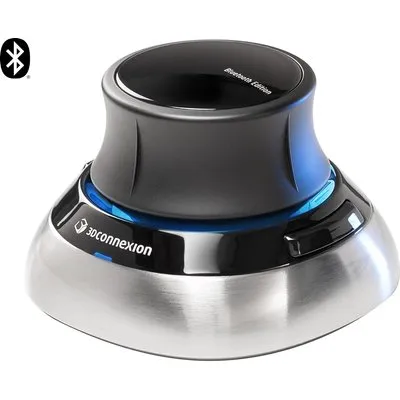 3Dconnexion SpaceMouse® Wireless Schwarz/Silber - 3D Navigations Maus, Bluetooth, USB-C für Windows & macOS