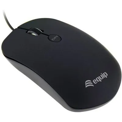 EQUIP 245114 USB-Komfortmaus Schwarz für Links- und Rechtshänder