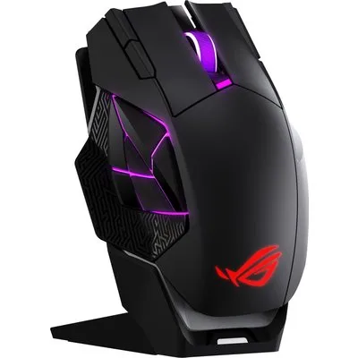 ASUS ROG Spatha X 65K Wireless Gaming Maus mit 65.000 DPI, Tri-Mode-Konnektivität, 12 programmierbaren Tasten und Ladestation