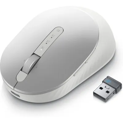 Dell Premier Wireless Mouse MS7421W Platinum Silver - Bluetooth, USB-Dongle, USB-C, 4000 DPI, 7 Tasten, 80g