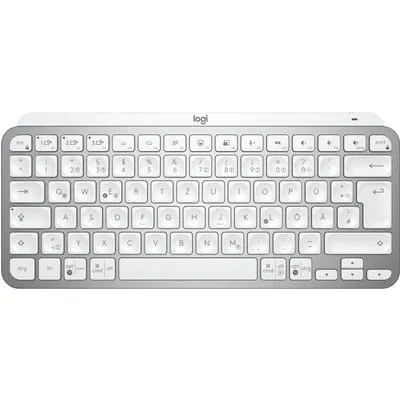 Logitech MX Keys Mini Pale Grey - Kabellose Kompakte Performance Tastatur, Unterstützt Logi Options+