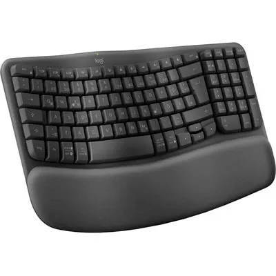 Logitech Wave Keys Grafit Kabellose Tastatur, Bluetooth, ergonomisch, Logi Bolt Empfänger, Unterstützt Logi Option+