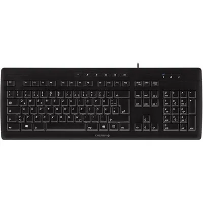 Cherry Stream Tastatur USB schwarz UK/US Layout mit Euro Symbol