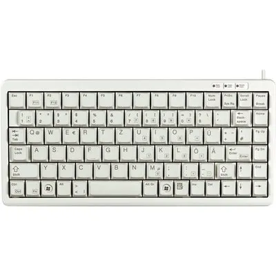 Cherry G84-4100 Compact Kabelgebundene Tastatur US Layout mit € USB hellgrau