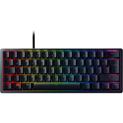 Razer Huntsman Mini Schwarz 60% Gaming-Tastatur, Optische Red-Switches (Linear/Leise), USB-C, 1000 Hz Abtastrate
