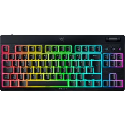 RAZER BlackWidow V4 Low Profile TKL HyperSpeed Gaming Tastatur - Mechanische Low Profile Orange-Tactile-Switches, 2.4Ghz, Bluetooth, USB-C
