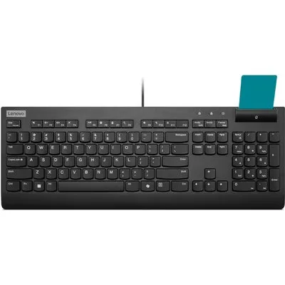 Lenovo Smartcard Tastatur II Schwarz, kabelgebunden, USB-A, ISO 7816 Smart Cards, Copilot Taste