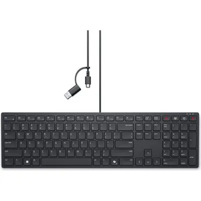 Dell KB525C USC-C/ -A Tastatur Schwarz, AI Copilot-Taste, 15 programmierbare Tastenkombinationen