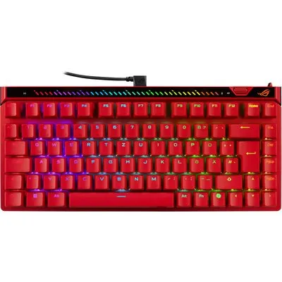 ASUS ROG Falchion Ace 75 HE Lava-Rot – Kabelgebundene Gaming-Tastatur, 75% Tastatur-Layout, Hot-Swap-fähig, Rapid Trigger, 8000 Hz Abtastrate