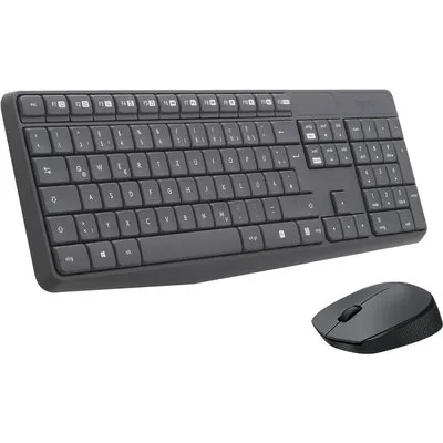 Logitech MK235 Combo Grau, Kabellose Maus-Tastaturkombination, Bluetooth, 2,4-GHz-Technologie