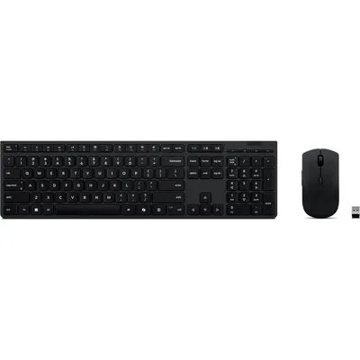 Lenovo Professional Combo Schwarz Maus-Tastaturkombination, kabellos, wiederaufladbar, Bluetooth, 2.4 Ghz Empfänger