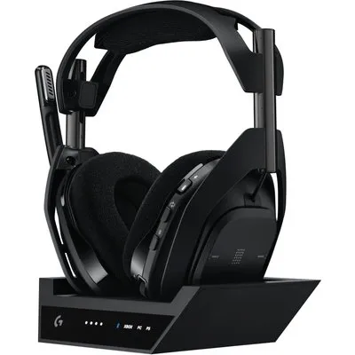 LogitechG ASTRO A50 (Gen 5) Schwarz - Kabelloses LIGHTSPEED Gaming-Headset und Basisstation mit PLAYSYNC Audio
