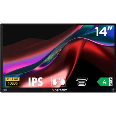 Verbatim 49591 Portable Alu 14 Zoll Full HD IPS Panel 16:9 Touch Monitor