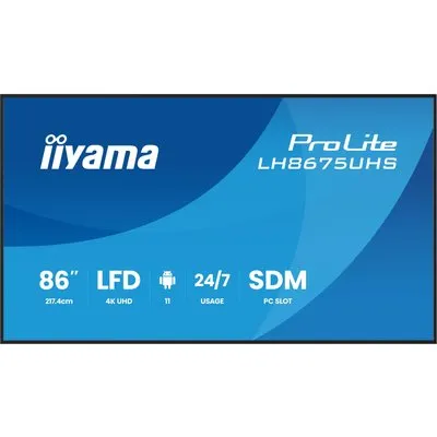 iiyama ProLite LH8675UHS-B2AG 217,4cm (85,6") 4K UHD Signage Monitor DP/HDMI/RJ45