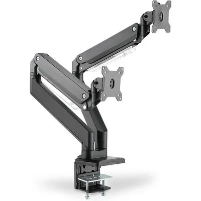 DIGITUS Universal Dual Monitorhalter mit Gasdruckfeder und Klemmbefestigung