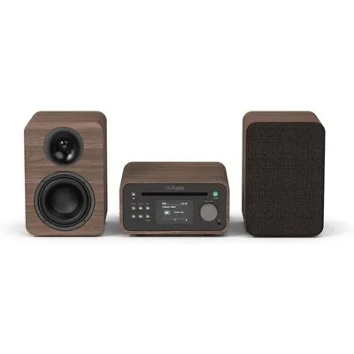 Pure Classic Stereo Mini Stereoanlage DAB+/FM, Bluetooth, CD, USB braun/Walnuss