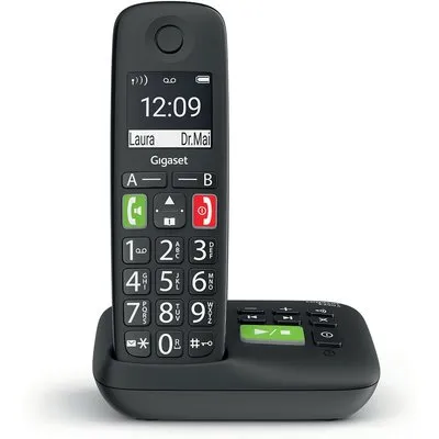 Gigaset E290A Großtastentelefon mit Anrufbeantworter schwarz