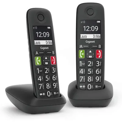 Gigaset E290 Duo Großtastentelefon schwarz