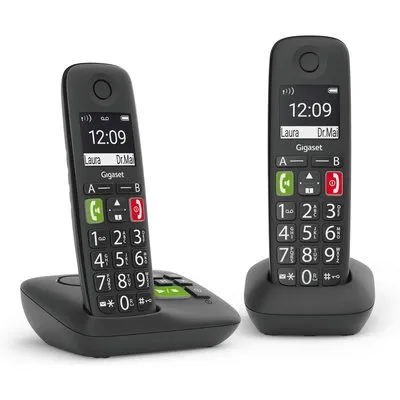 Gigaset E290A Duo Großtastentelefon schwarz