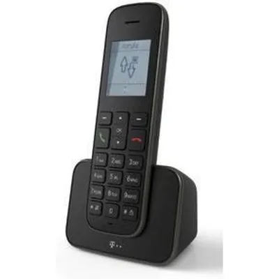 Telekom Sinus A 207 schnurloses, analoges Festnetztelefon mit AB schwarz