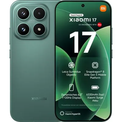 Xiaomi 17 12/512GB Dual-SIM grün, Android 16 Smartphone