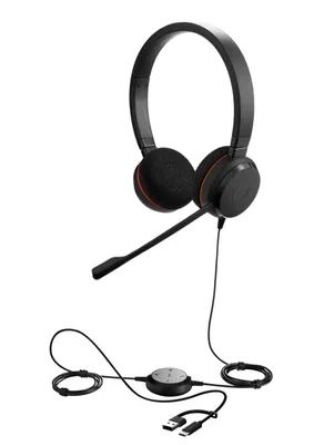 Jabra Evolve 20 SE Stereo Headset Schwarz - USB-C/A, UC-Version, Mikrofon mit Geräuschunterdrückung