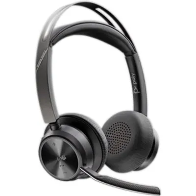 Poly Voyager Focus 2 MS Schwarz Kabelloses Bluetooth-Headset, USB-C/A, BT700 USB-C Dongle, ANC, Microsoft Teams zertifiziert