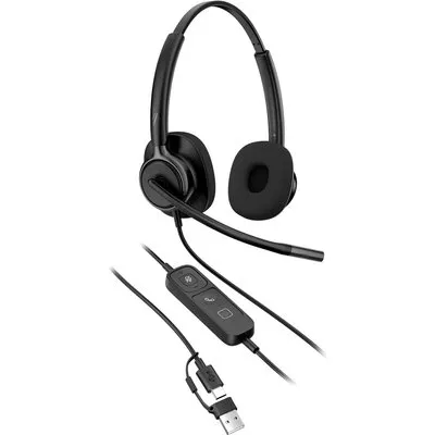HP | Poly Mission 425 Stereo-Headset USB-C/A, kabelgebunden, KI-Geräuschunterdrückung, Bulk-Verpackung (Kommerzielles Produkt)