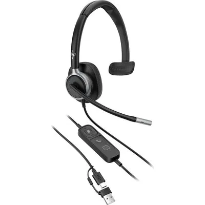 HP | Poly Mission 615 Mono-Headset USB-C/A, kabelgebunden, KI-Geräuschunterdrückung, inkl. Etui, Bulk-Verpackung (Kommerzielles Produkt)