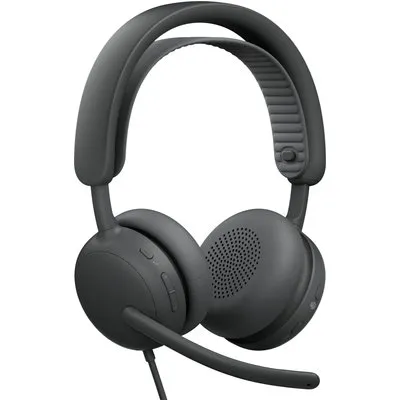 Logitech Zone Wired 2 for Business Grafit, Kabelgebundenes USB-Headset mit adaptiver Hybrid-ANC, Mikrofon mit Geräuschunterdrückung, Microsoft Teams zertifiziert