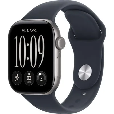 Apple Watch Series 12 GPS 42mm Space Grey Aluminium Gehäuse mit Navy Blue Sport Band - S/M