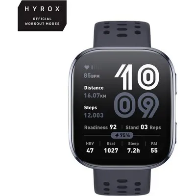 Amazfit Bip 6 46mm Smartwatch AMOLED GPS HYROX Black