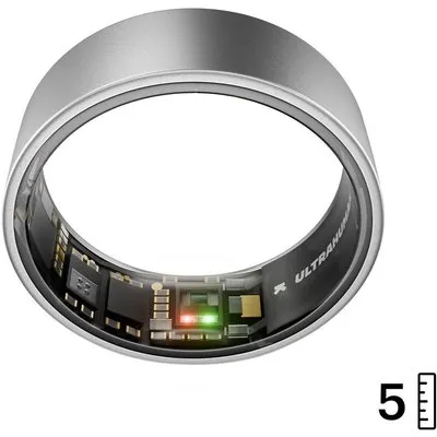 ULTRAHUMAN Ring Air - Smart Ring für Frauen und Männer - Schlaf -und Fitness Tracking Wearable - Herzfrequenz - Smartring Raw Titanium Größe 6