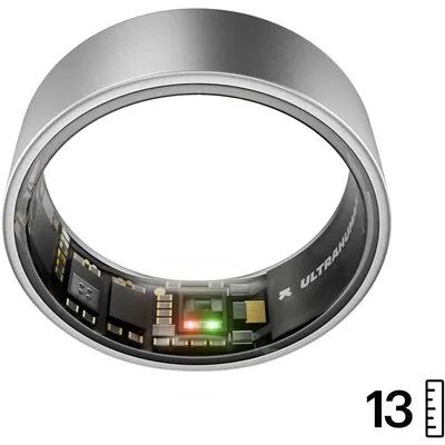 ULTRAHUMAN Ring Air - Smart Ring für Frauen und Männer - Schlaf -und Fitness Tracking Wearable - Herzfrequenz - Smartring Raw Titanium Größe 13