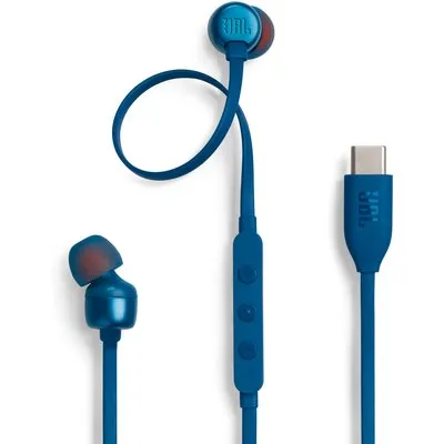 JBL Tune 310C,  In-Ear Wired USB-C Headphone with High Resolution, Blau
