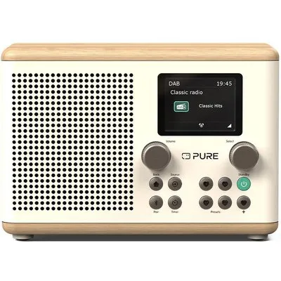 Pure Classic H4 Digitalradio Cotten White/Oak EU/UK