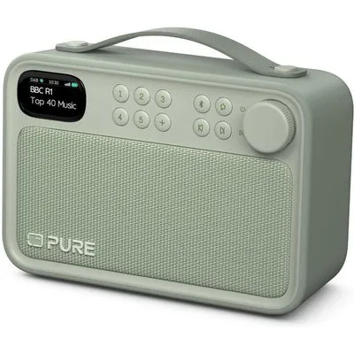 Pure Bloom Radio mit Bluetooth DAB+/UKW IPX5 portabel, mit Akku, salbeigrün