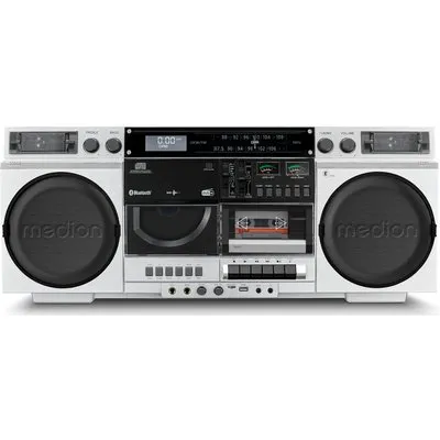 Medion LIFE® P66538 Retro-Boombox silber