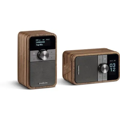 Sangean DDR-8 Portables DAB-Radio Echtholz-Gehäuse Nussbaum Vintage