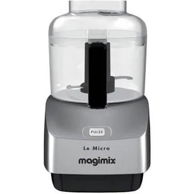 Magimix Le Micro Küchenmaschine Matt Chrome Kompakt-Zerkleinerer mit Edelstahlmesser