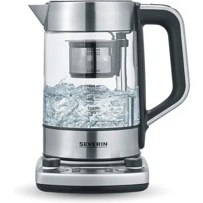 Severin WK 3422 Wasserkocher 3000W 1,7l transparent/schwarz/silber