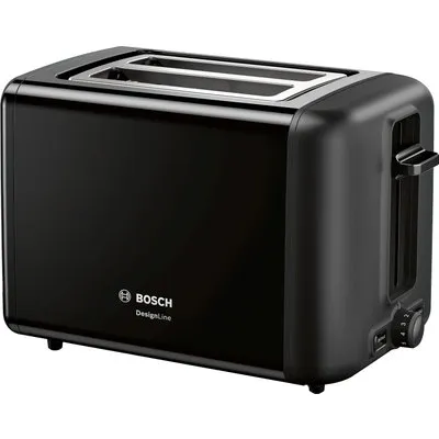 Bosch TAT3P423DE Kompakt Toaster, DesignLine, Edelstahl schwarz