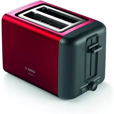 Bosch TAT3P424DE Kompakt Toaster, DesignLine, Edelstahl rot