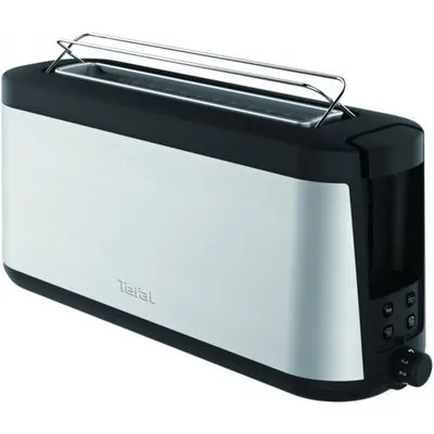 Tefal TL4308 Toaster Element 1000W Schwarz / Edelstahl mit Brötchenaufsatz