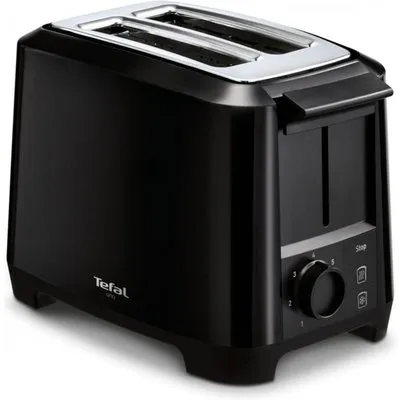 Tefal TT1408 Toaster Uno 2S 800W Schwarz mit Brötchenaufsatz