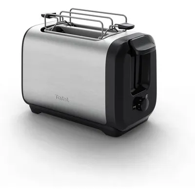 Tefal TT5S1D Subito 2-Scheiben-Toaster mit Brötchenaufsatz Schwarz & Inox