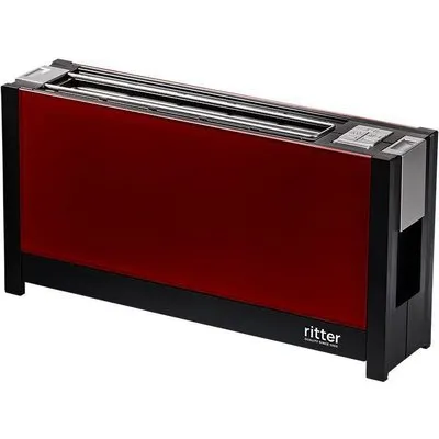 ritter volcano 5 Langschlitz-Toaster mit Glasfronten rot
