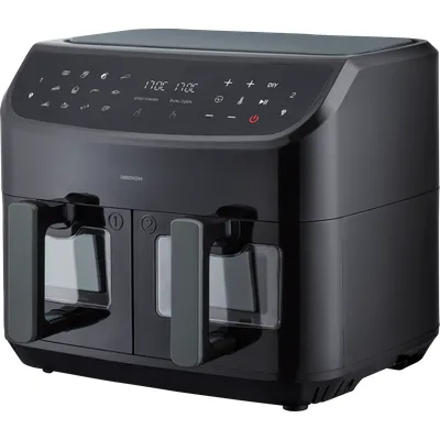Medion MD 11760 Life P20 XXL Twin Doppelzonen-Heißluftfritteuse 8,7 l, schwarz