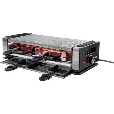 Unold 48760 Raclette Delice Basic 1.200 Watt schwarz/silber Naturstein
