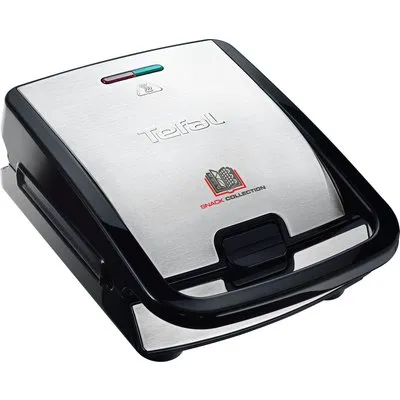 Tefal SW854D Waffeleisen Snack Collection 700W 4 Platten Schwarz/Edelstahl
